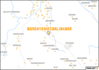 map of Boneh-ye Mīrzā ‘Alī Akbar