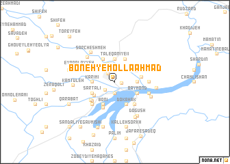 map of Boneh-ye Mollā Aḩmad