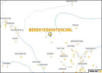 map of Boneh-ye Sūkhteh Chāl
