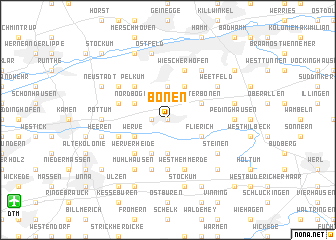 map of Bönen