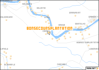 map of Bon Secours Plantation