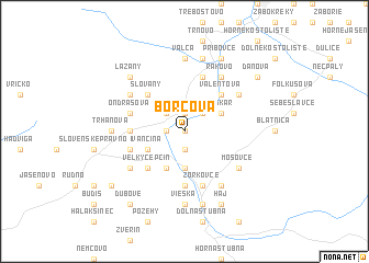 map of Borcová