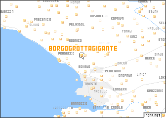 map of Borgo Grotta Gigante