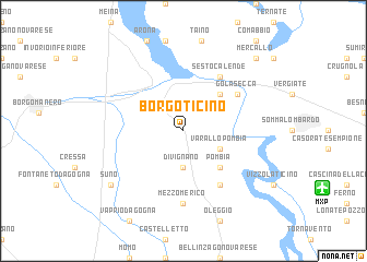 map of Borgo Ticino