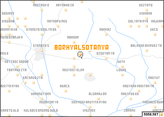 map of Borhyalsótanya