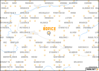 map of Bořice
