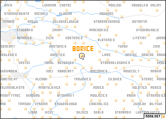 map of Bořice