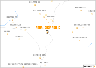 map of Borjak-e Bālā