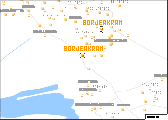 map of Borj-e Akram