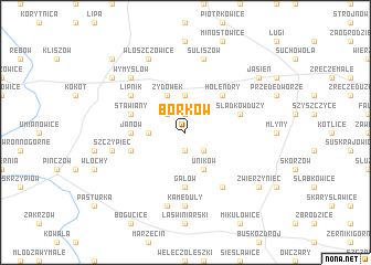 map of Borków