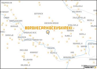 map of Borovec pri Kočevski Reki