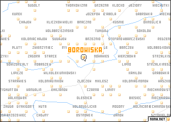 map of Borowiska