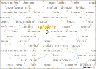 map of Borrèze