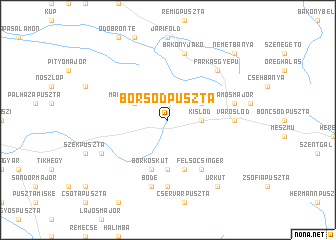 map of Borsodpuszta