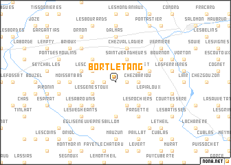 map of Bort-lʼÉtang