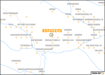 map of Borūgerd