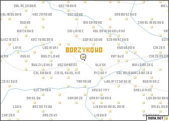 map of Borzykowo