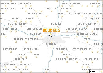 map of Bourges