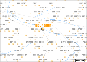 map of Bourgoin