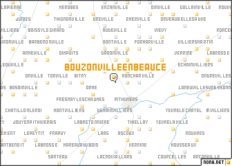 map of Bouzonville-en-Beauce