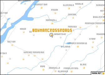 map of Bowman Crossroads
