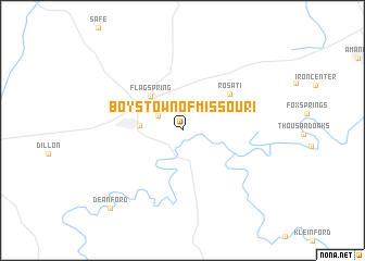 map of Boys Town of Missouri