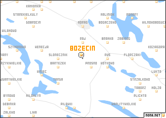 map of Bożęcin