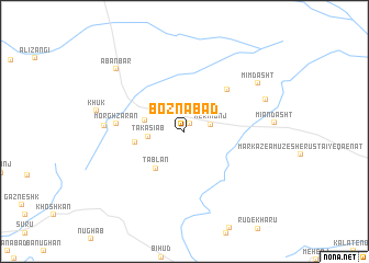 map of Boznābād