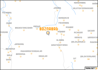 map of Boznābād