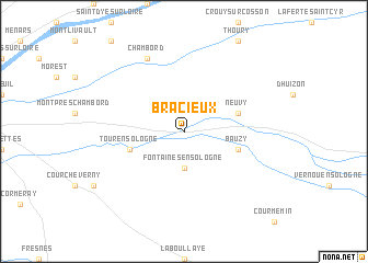 map of Bracieux