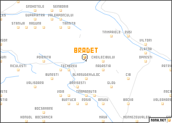 map of Brădeţ