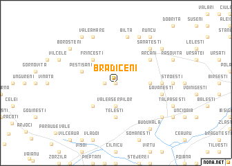 map of Brădiceni