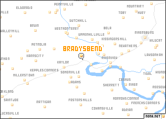 map of Bradys Bend