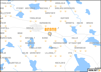 map of Bråna