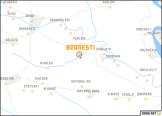 map of Brăneşti