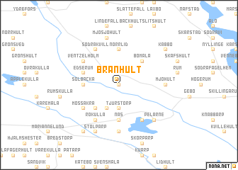 map of Brånhult