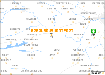 map of Bréal-sous-Montfort