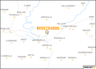 map of Breezewood