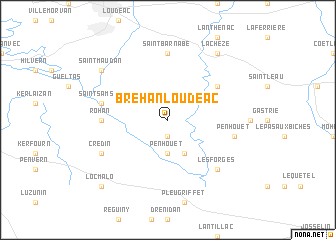 map of Bréhan-Loudéac