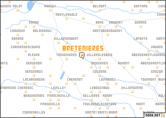 map of Bretenières
