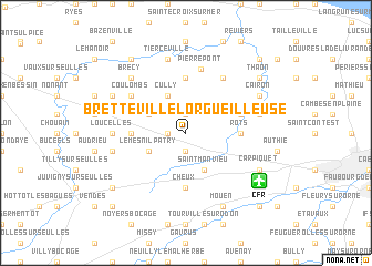 map of Bretteville-lʼOrgueilleuse