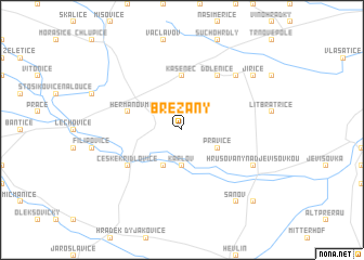 map of Břežany