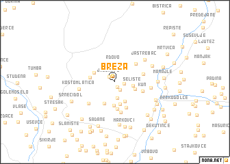 map of Breza