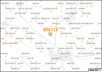 map of Březce