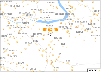 map of Brežine