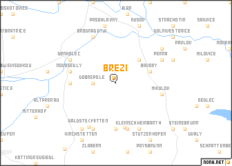 map of Březí