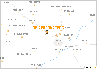 map of Briarwood Acres