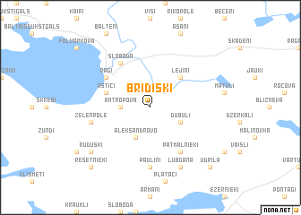 map of Bridišķi