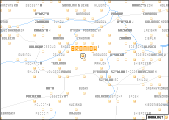 map of Broniów