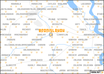 map of Bronisławów